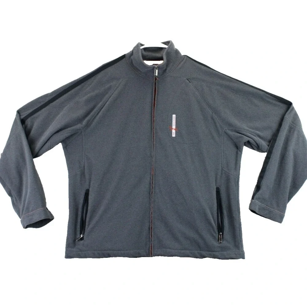 VTG Triple Five‎ Soul Mens Gray Fleece Full Zip Jacket Track Style Size XXL